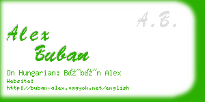 alex buban business card